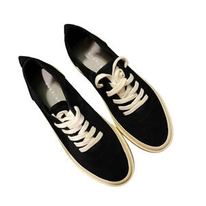 New Everlane Womens The Forever Sneaker Black Shoes 100% Organic Cotton Size 5.5